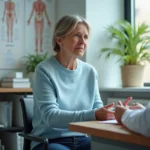 Femme discutant avec un médecin dans un cabinet médical