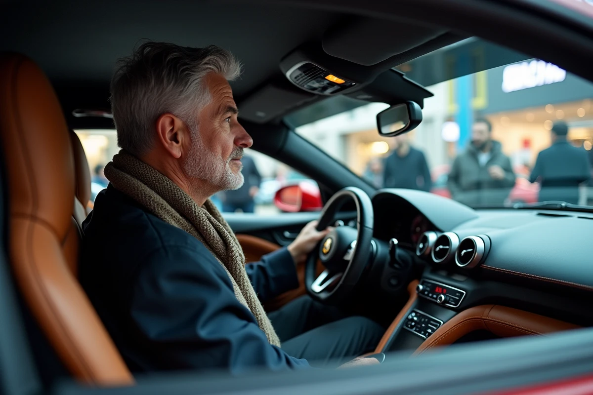 Homme inspectant intérieur d